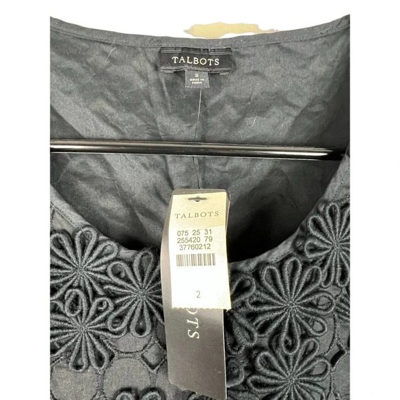 Talbots NWT Embroidered Eyelet Floral Blouse Size 2 - Picture 5 of 7